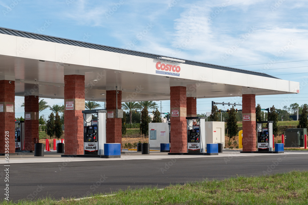 Clermont, Florida, USNovember 24, 2023 Costco Wholesale gas station