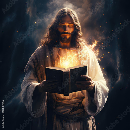 Jesus Reads the Book of Life photo
