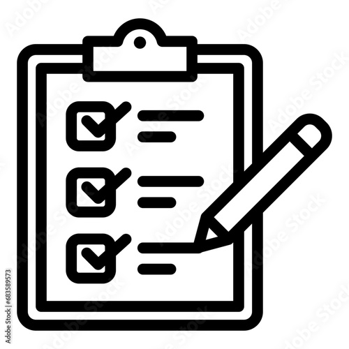 Shopping List Outline Icon photo