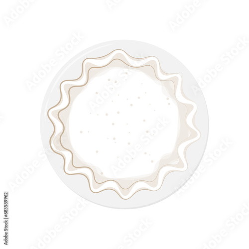 Custard pie or pumpkin pie line art illustration logo