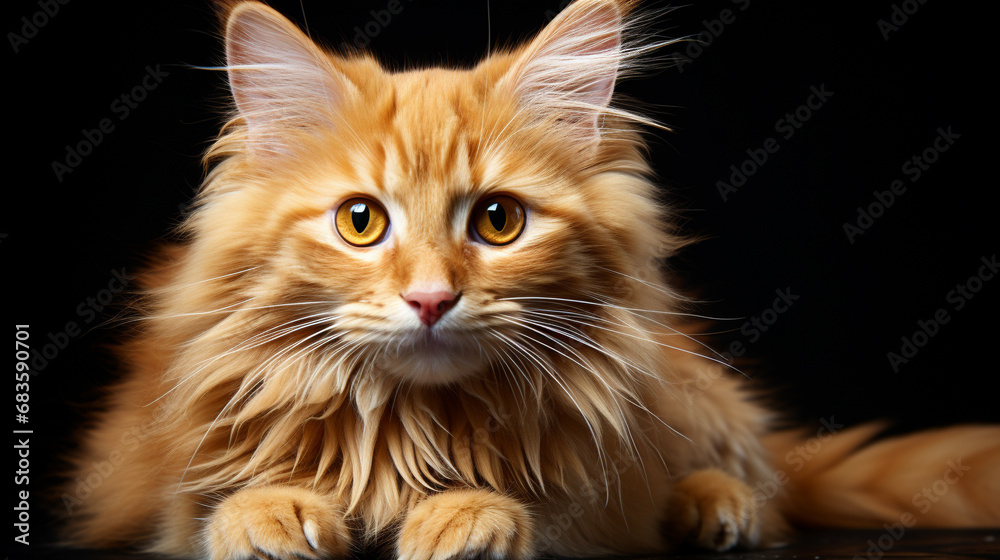 portrait of a cat with a eyes HD 8K wallpaper Stock Photographic Image 