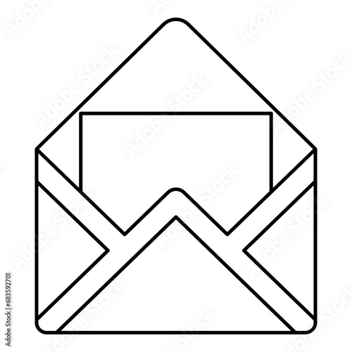 Envelope line art. Vector illustration with post office theme and line art vector style. Editable vector.