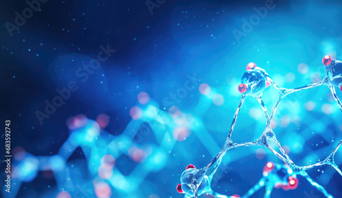 Bioscience Discoveries: A Scientific Visualization of a Molecular Structure with a Starry Background