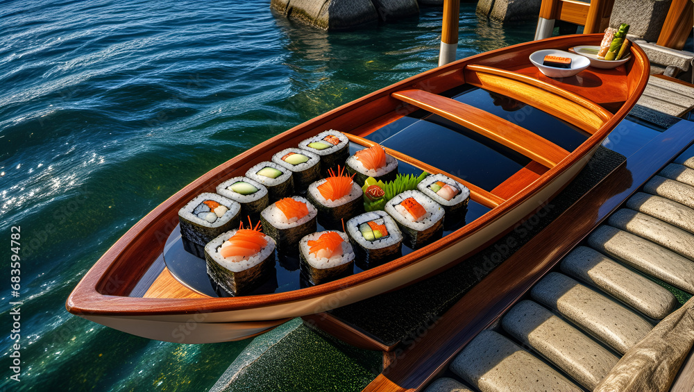 boats on the river,
Sushi boat stock photo,