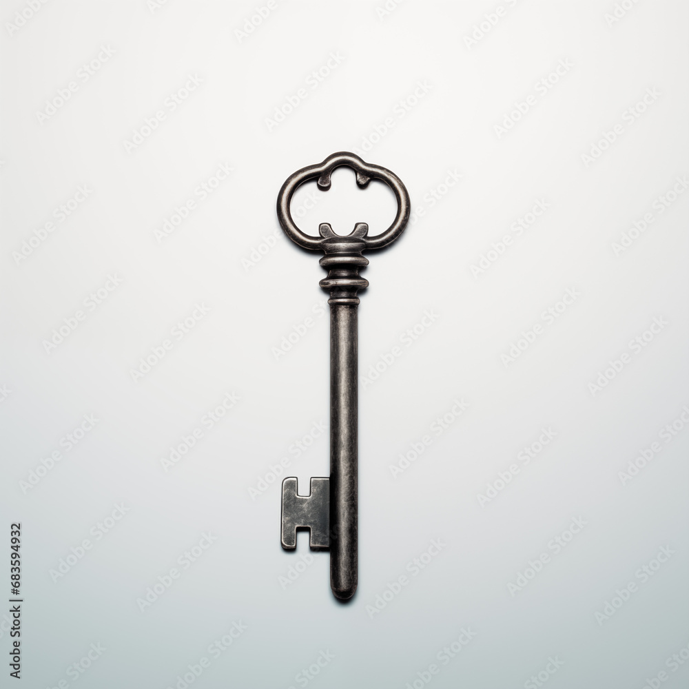 An old key on white background An old key on white background