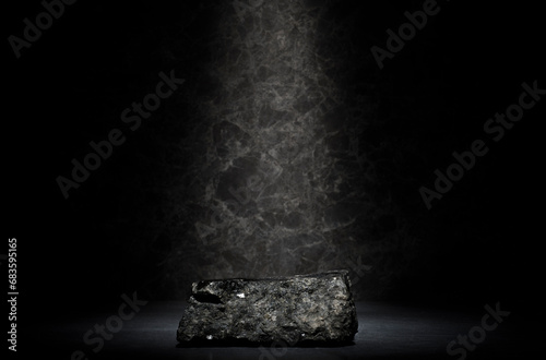 Fototapeta Naklejka Na Ścianę i Meble -  black stones for product presentation podium