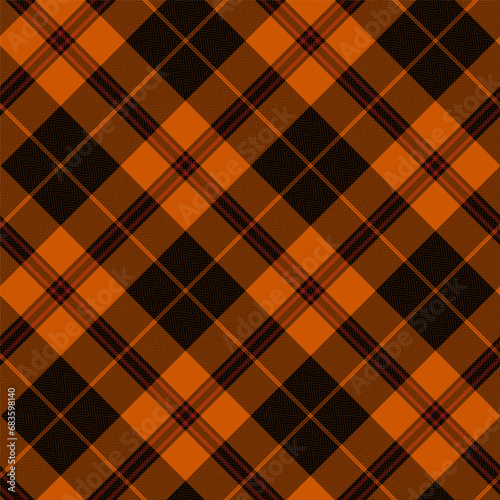 Christmas Plaid Seamless Pattern, Lumberjack Vector Pixel in Black, Orange and Maroon Stripe, Classic Tartan Background Graphic with Herringbone Line Grid