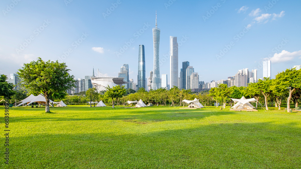 Urban Landmarks and Parks Camping Grasslands in Guangzhou, China