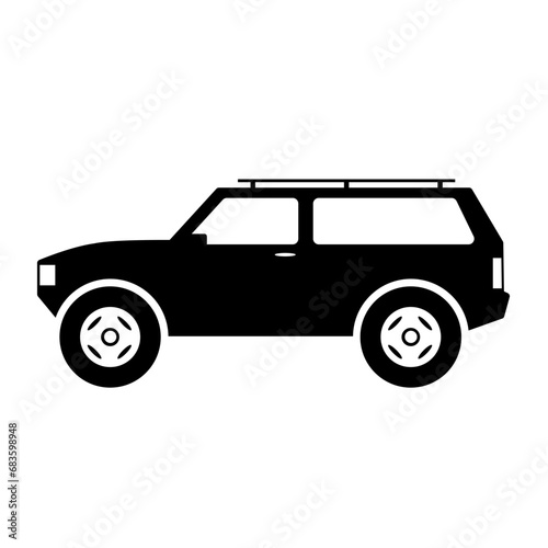 SUV car icon vector. Sport utility vehicle silhouette for icon, symbol or sign. SUV car graphic resource for transportation or automotive