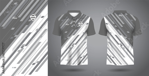 white and gray polo sport sublimation jersey template