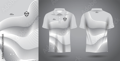 white and gray polo sport sublimation jersey template