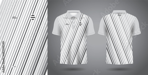 white and gray polo sport sublimation jersey template