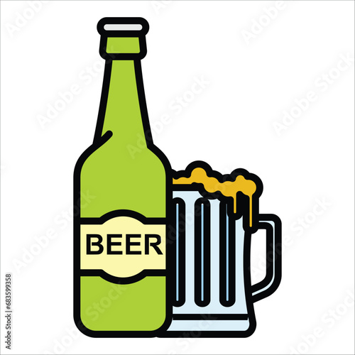 beer icon vector design template