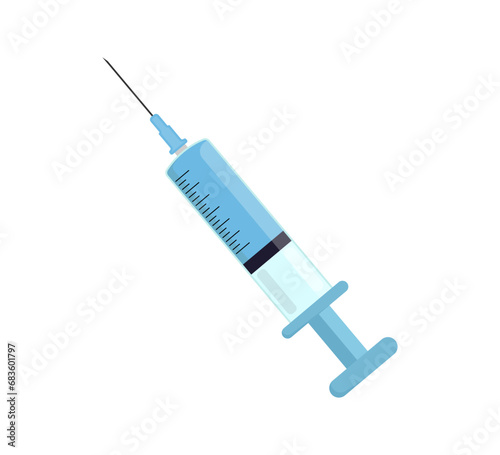 Syringe icon vector illustration. Doctors often use syringes to prevent and treat malignant diseases.