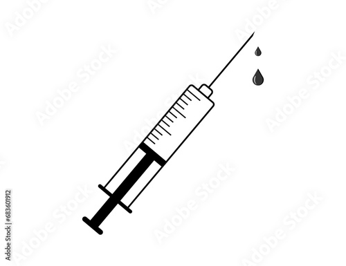 Syringe icon vector illustration. Doctors often use syringes to prevent and treat malignant diseases.