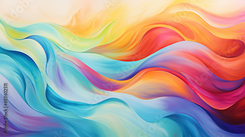 Wave Colorful Background. Generative AI