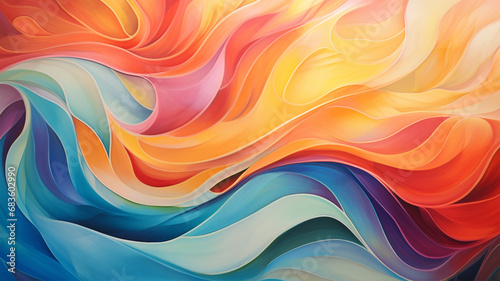 Wave Colorful Background. Generative AI