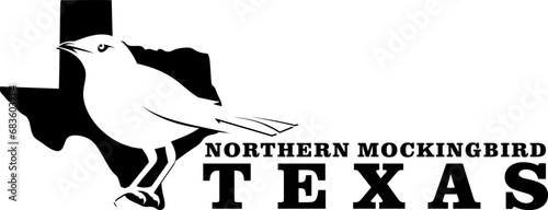 The Northern Mockingbird symbol of Texas Independence Day	