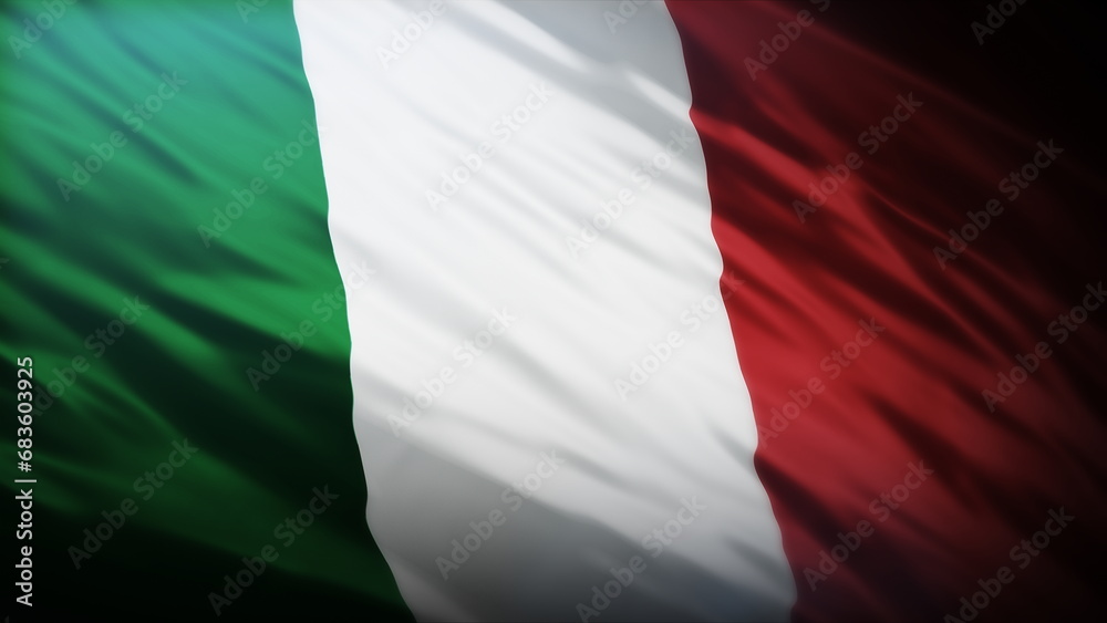 3d rendering illustration of Italy flag waving