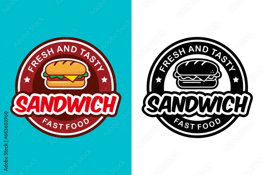 Sandwich logo design vector