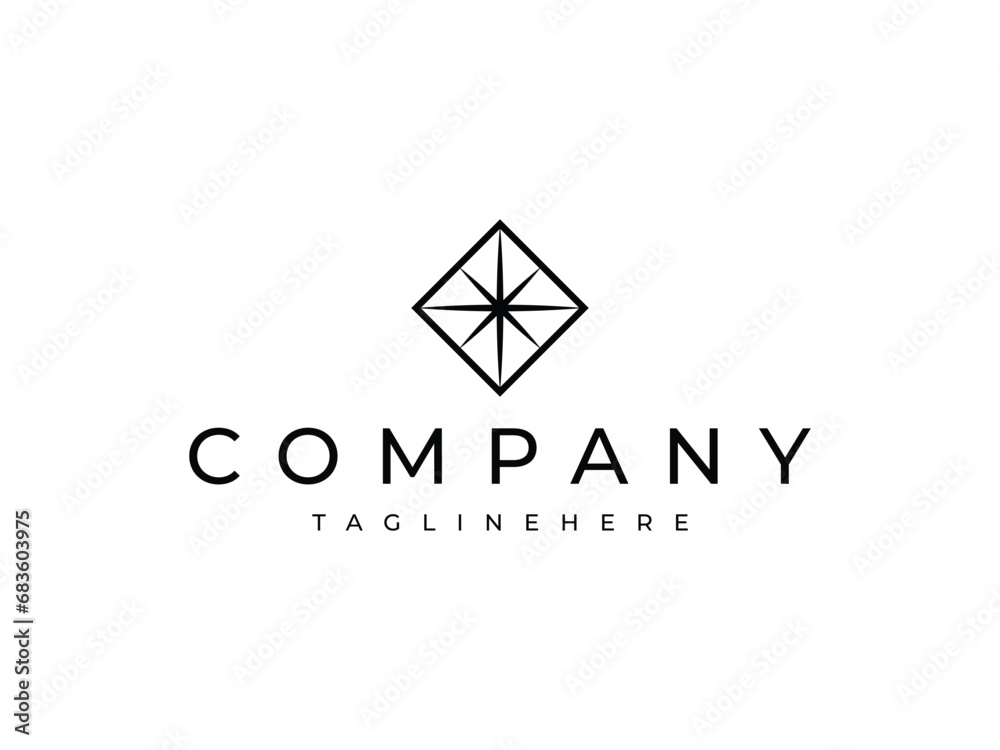 sun light in square logo design sun light in square logo design