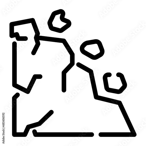 landslide Line Icon