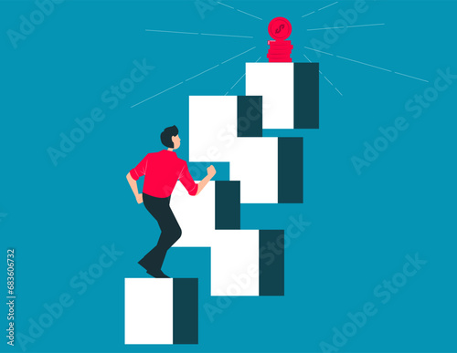 Business person with success factors . Business vector cartoon concept