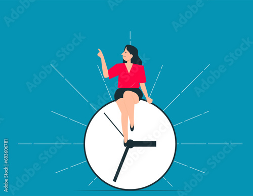 Women plan their schedule. Prioritise vector concept