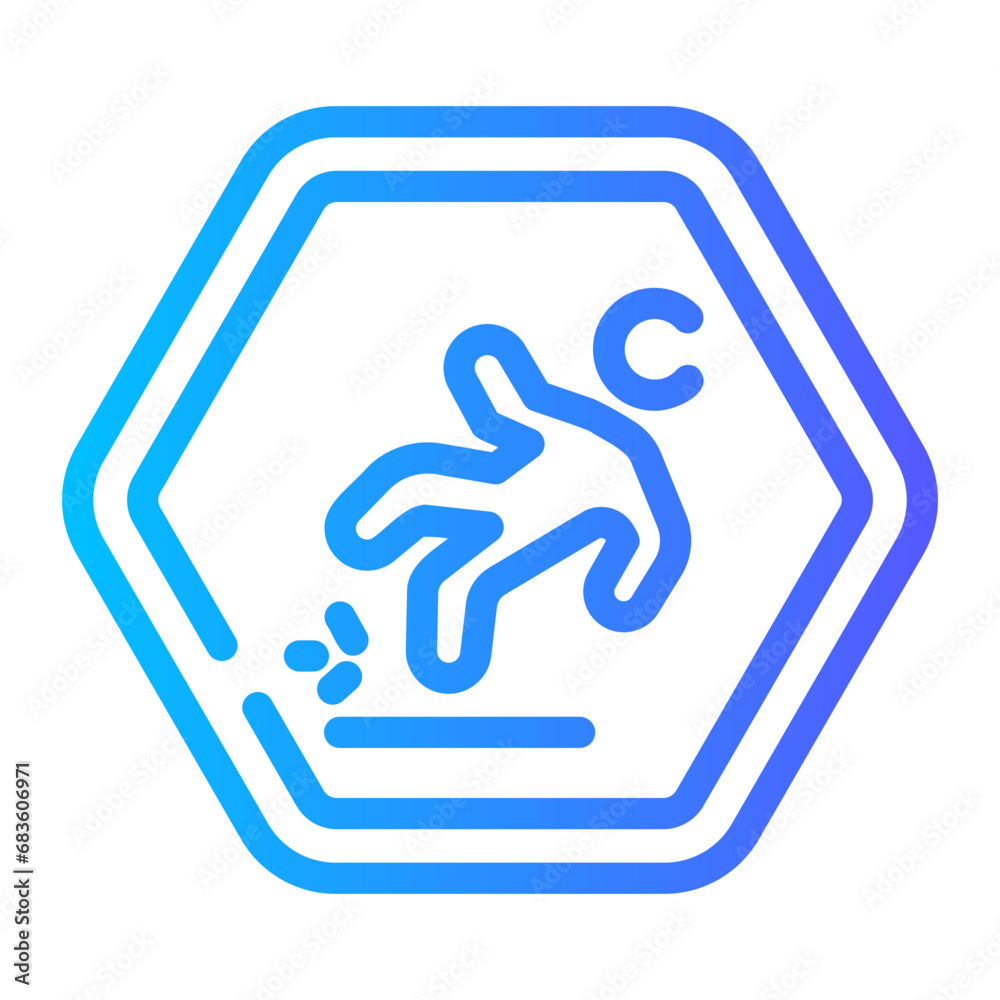 slipping hazard Line Gradient Icon slipping hazard Line Gradient Icon