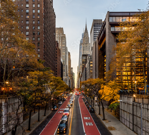 New York City 42nd Street during Autumn Evening photo