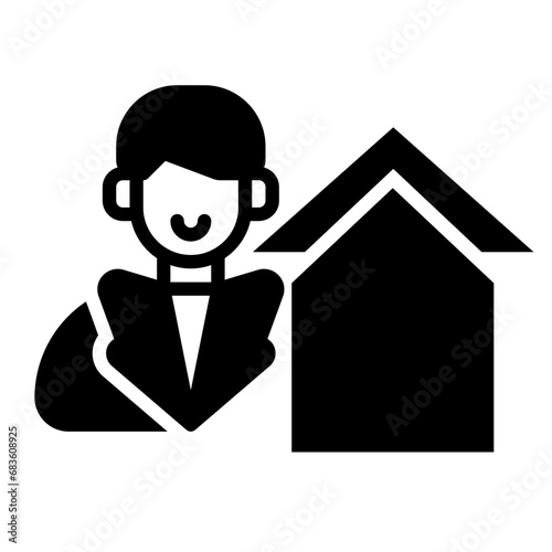 real estate agent icon : Representing Knowledgeable Real Estate Agents, Ideal for Marketing Realty Services and Property Transactions