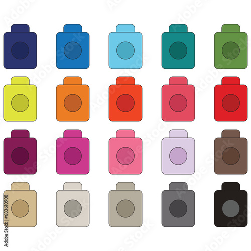 Snap Cubes Colorful Clip art Set
