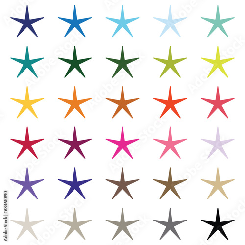 Simple Star Design Clipart Set 