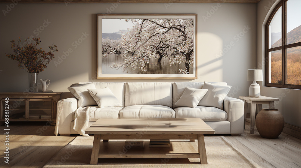 Fototapeta premium 上品で清潔感のあるリビング