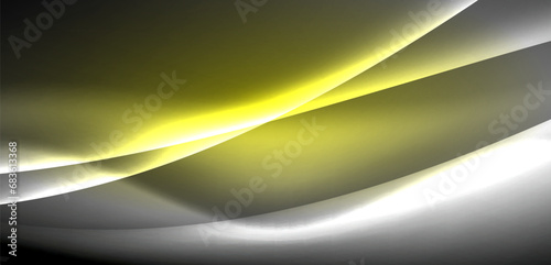 Neon-lit waves surge across background, mesmerizing dance of luminescence and motion. Dynamic backdrop captures essence of energy and modern aesthetics