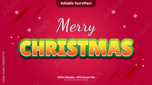 Editable text style effects - Christmas theme style.