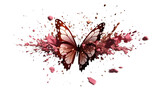 Beautiful Contemporary Red Color Butterfly Effect On White Background
