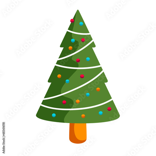 Vector christmas tree concept on white