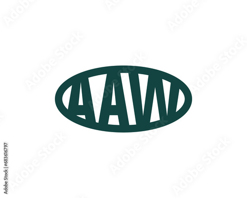 AAW logo design vector template photo