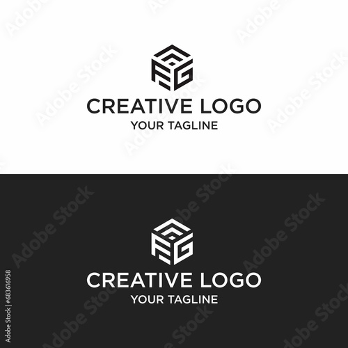  vektor desain logo FG huruf kreatif