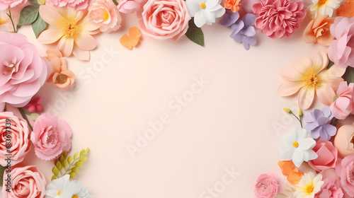 Mother's Day frame background, decorative material, PPT background, flowers background