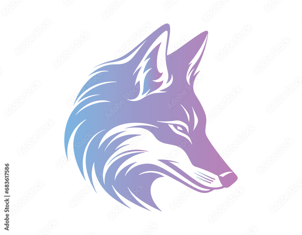 Fox head logo branding concept vector gradient style product company brand isolated on white back ground Fox head logo branding concept vector gradient style product company brand isolated on white back ground
