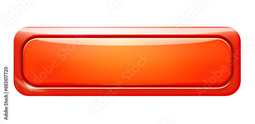 Illustration of blank orange web button isolated on transparent background