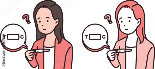 Illustration of a woman who confirmed her pregnancy - nullity