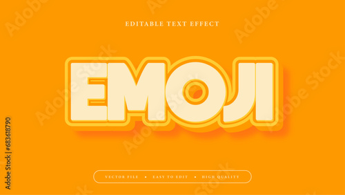 Editable text effect. White emoji text on orange background.