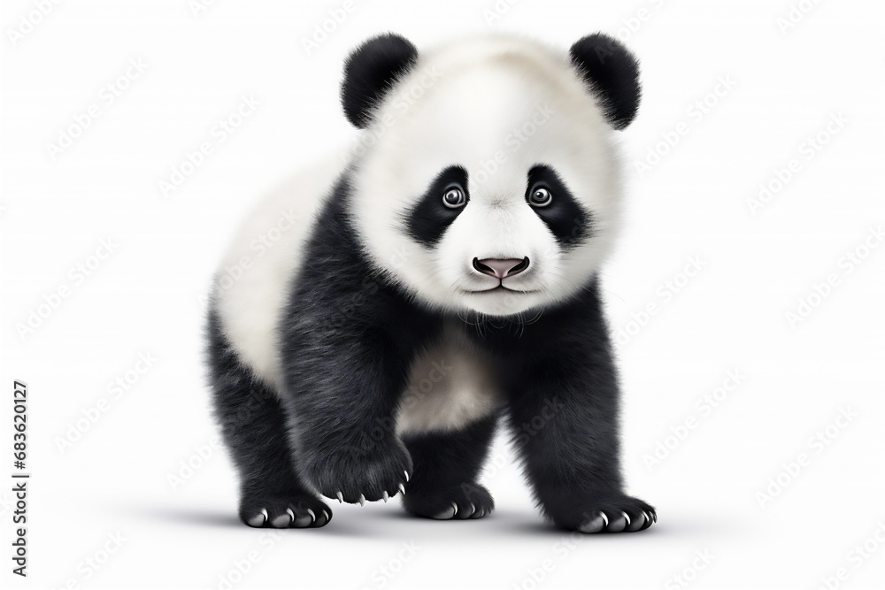Naklejka premium panda bear isolated on white