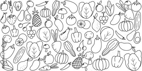 Pattern with vegetables. Vector, illustration.
