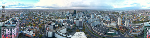 Photography Aerial Ultra Wide Panoramic View of Central West Croydon London City of England United Kingdom