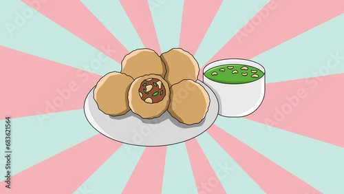 Animated panipuri icon with a rotating background photo