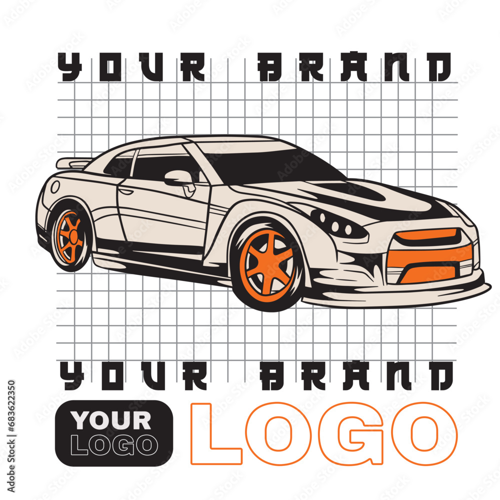 Car Vector Illustration For Conceptual Design. Suitable for posters, stickers, t-shirt prints, and banners.	
